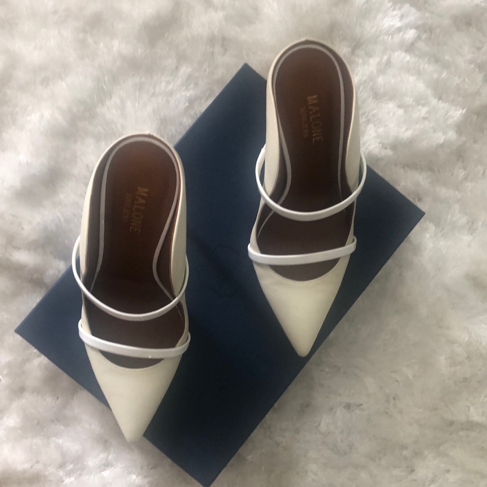 Malone souliers . Cream and white . 7.  Box/bag